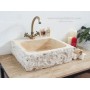 15x45x50cm Rustik Eskitme Doğal Taş Lavabo -DT1463